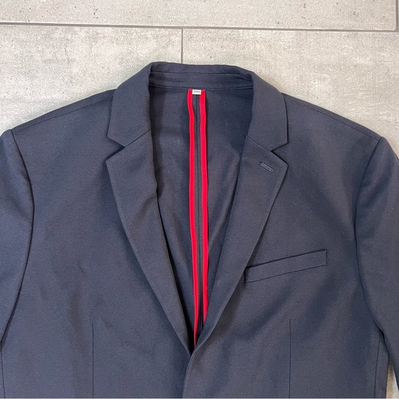 Express Performance Navy Blue Slim Sport Coat Size 44R - Picture 2 of 11